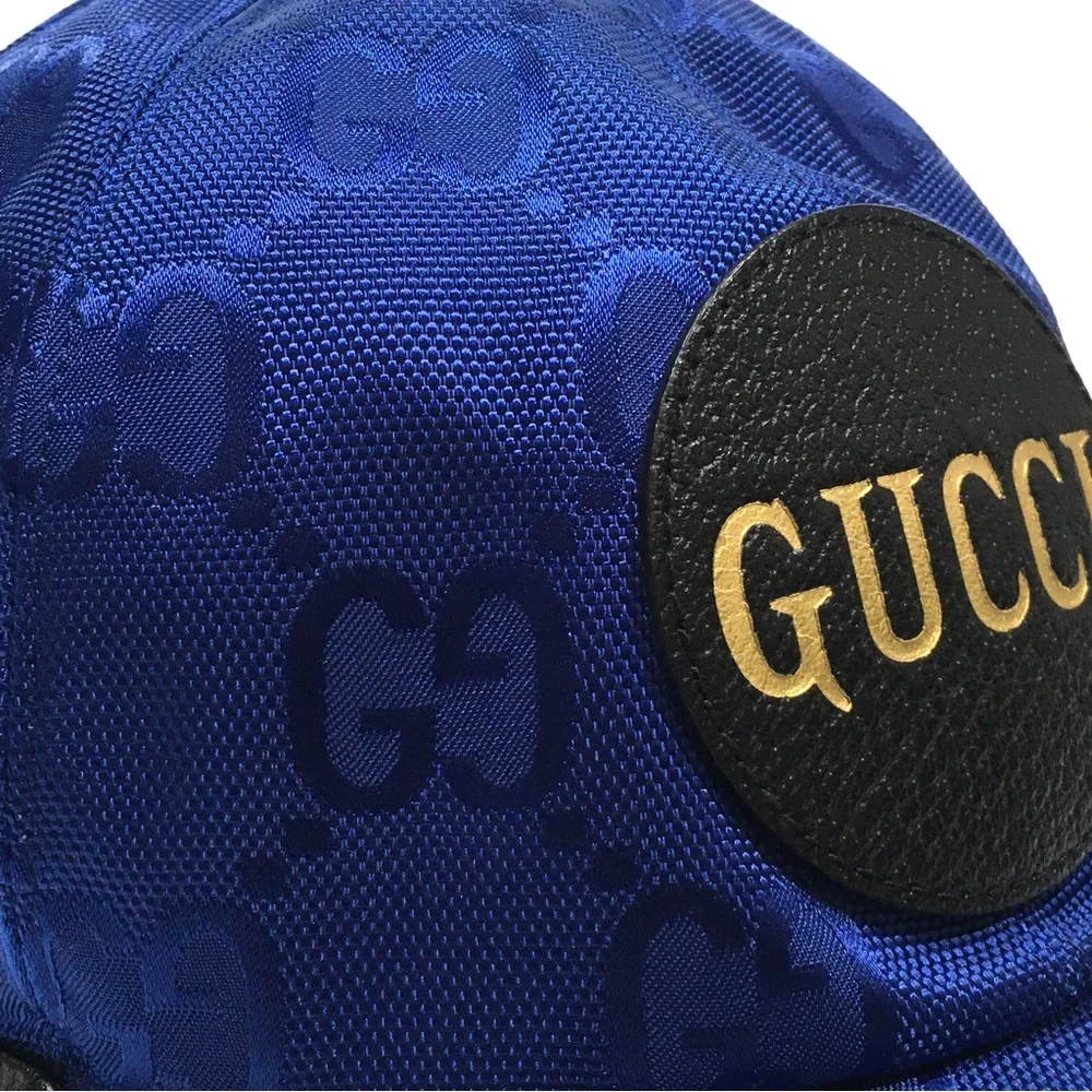 GUCCI JEREMI GUCCISSIMA BASEBALL CAP HAT -SIZE M -ROYAL BLUE / BLACK -NWT - Picture 6 of 11